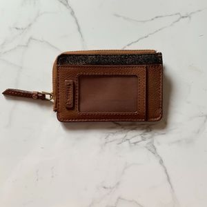 FOSSIL brown & silver sparkle ID wallet!